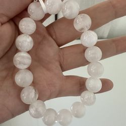 White Snow Phantom Quartz Bracelet