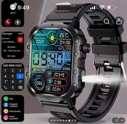 New- Never worn Tactical Black Touchscreen Smartwatch- Apple:Android Compatible with Charger