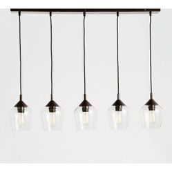 Pottery Barn Donovan Glass & Metal 5-Light Pendant