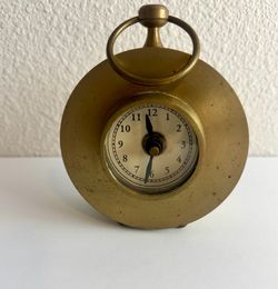 Vintage Brass Hanging Watch Clock Nautical Decor Marine Ship Boat Hinged Case