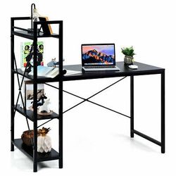 47.5 inch Writing Study Computer Desk with 4-Tier Shelves