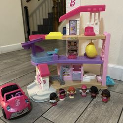 🏠 Little People Barbie House + Car + Barbie Figures