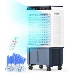 Air Choice Evaporative Air Cooler, 1800CFM Swamp Cooler with 12H Timer, Remote Control, 110° Oscillation & 5.3 Gal Water Tank