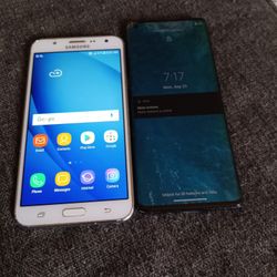 Son 2 Telefonos 1 Samsung J7 Liverado 1 Motorola Edge  Tiene Cuenta Google Account Y Esta Quebrado De Una Esquina Los 2 $100