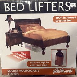 Bed Lifters Risers Solid Mahogany 