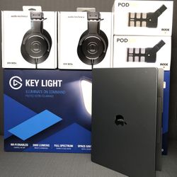 MacBook Pro 16” M1/512 SSD/32GB With Key light, Podcast Mics And Headphones Production Bundle 