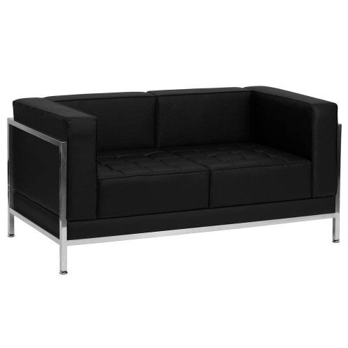 Contemporary LeatherSoft Modular Loveseat