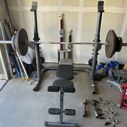 Weight Set And Adjusting Bench 