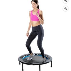 Athletic Works Circuit Trainer Trampoline with Steel Frame, Monitor and Adjustable Incline, 36"Dx12"H, 14 lbs., Black