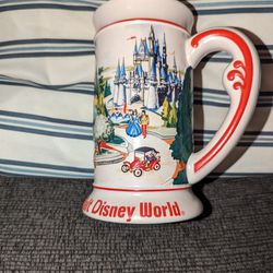 1970's Walt Disney World Beer Stein 3D Main St Cinderella Castle 7 In Ceramic 