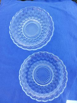 BUBBLE,  LIGHT BLUE GLASS SAUCERS