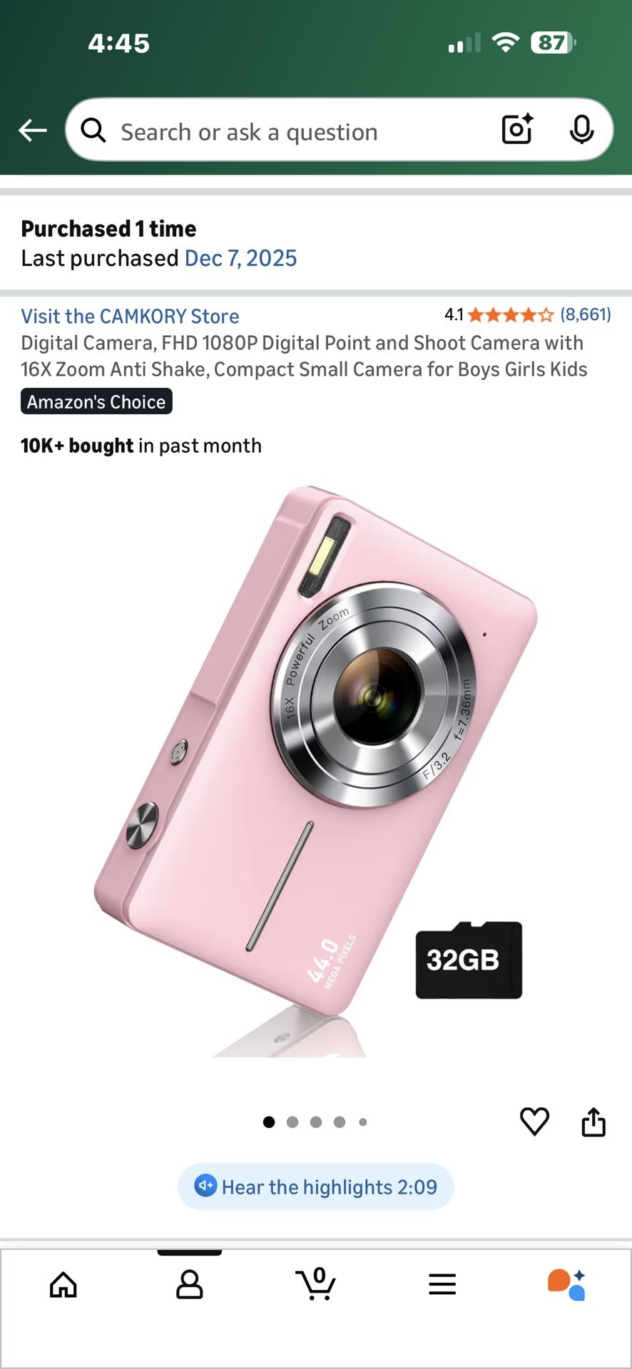 Camera For Kids Gift