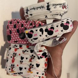 Minnie Mouse Mickey Mouse Lanyard Hair Bows  Making Ribbons Crafts 