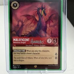 Artist autograph Luis Huerta Disney lorcana maleficent Dragon (FIRST CHAPTER)