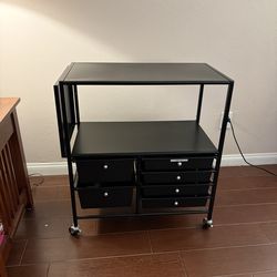 Roller desk with drawers