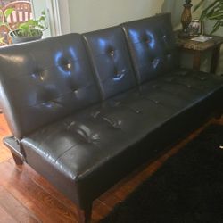 Leather Black Futon