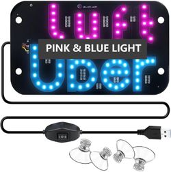 LED Light Signs for Car, Taxi Windshield LED Car Sign with Suction Cups USB Plug