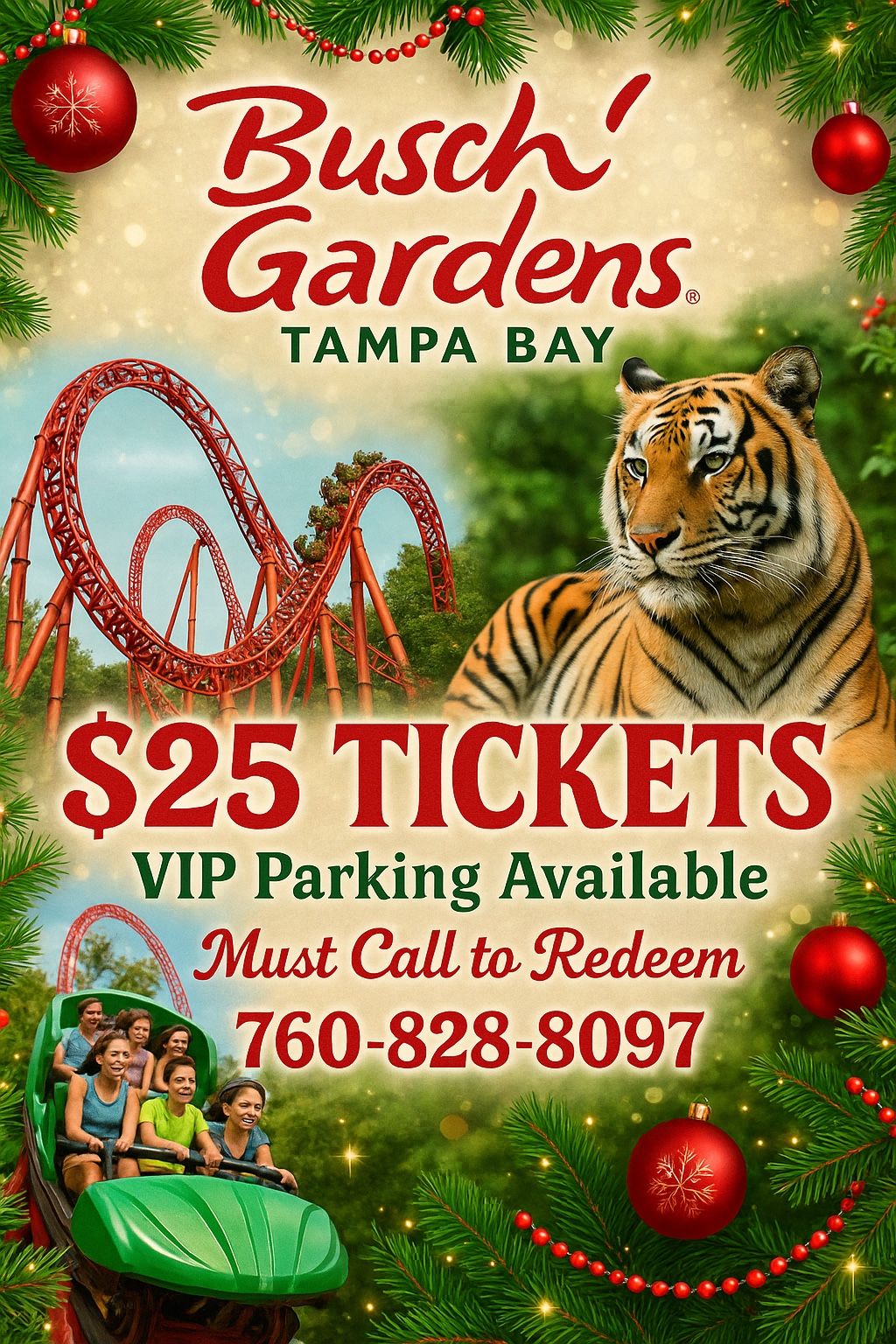 🎄✨ BUSCH GARDENS TAMPA BAY 🎟️🎄 CHRISTMAS  SPECIAL ✨🎄 