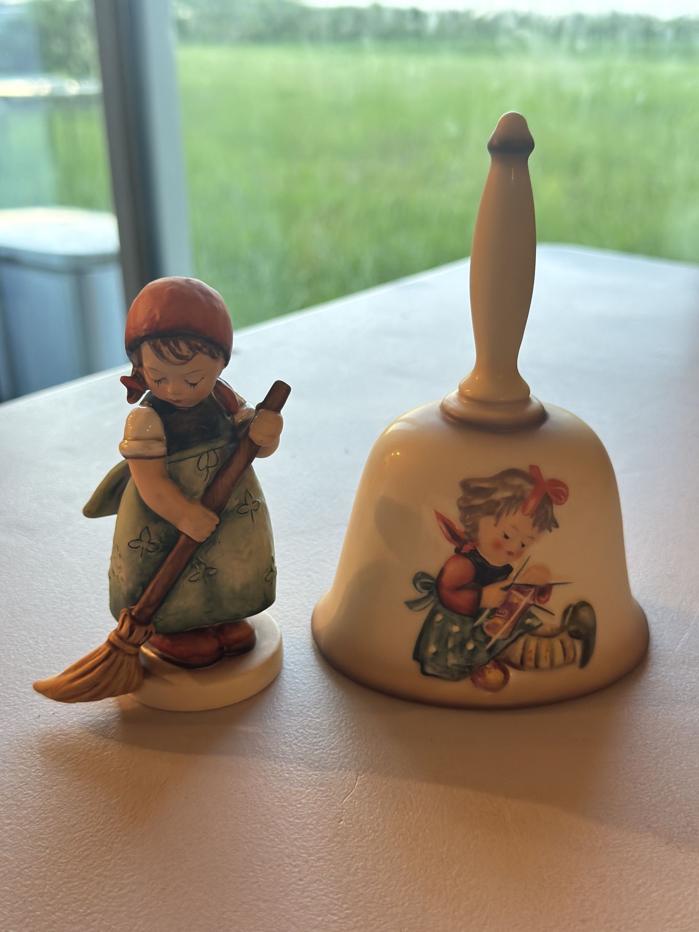 Vintage M.I. Hummel Figurine & 1983 Goebel Annual Bell Set