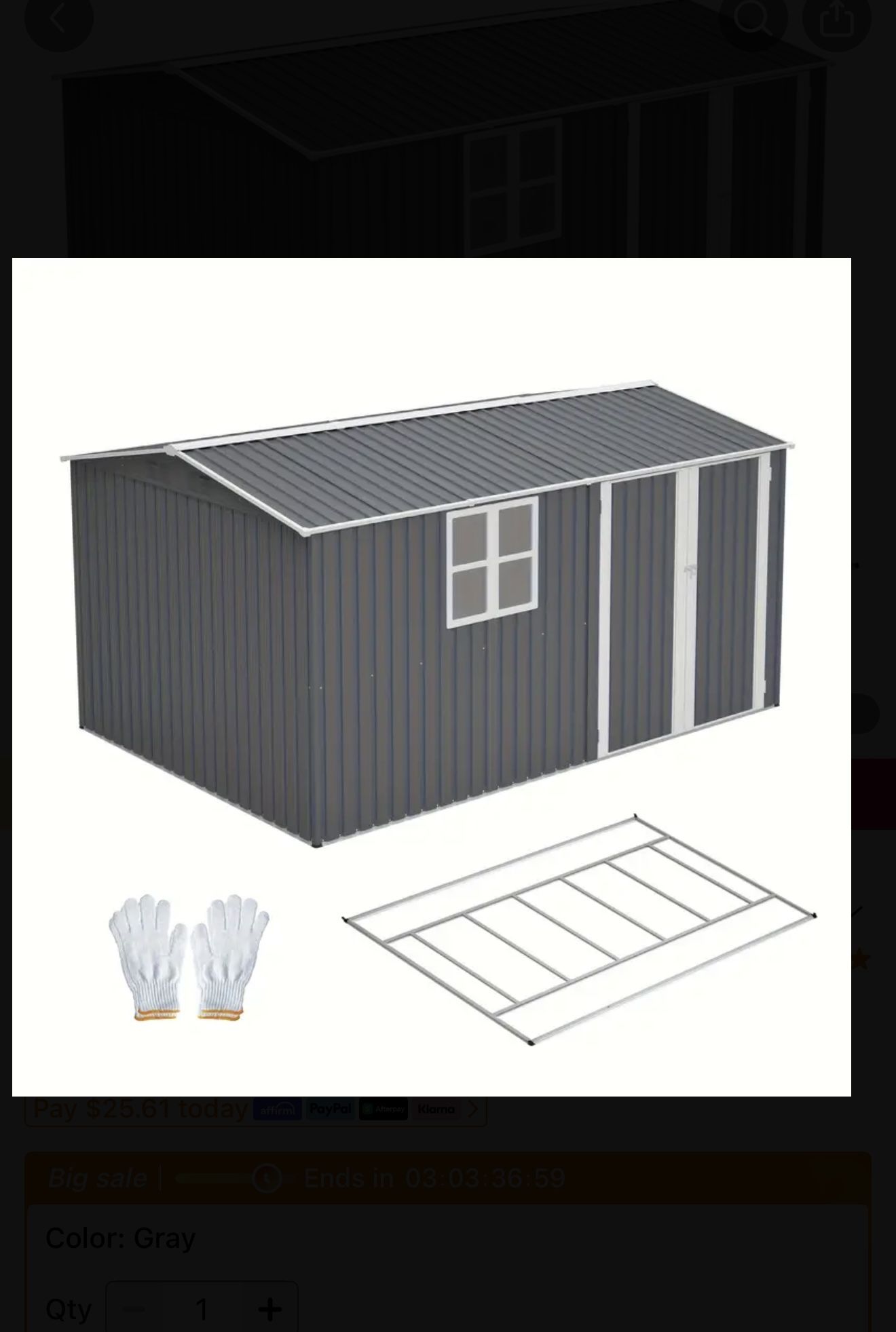 12'x8' Large Metal Outdoor Storage Shed with Lockable Doors & Windows, Roof - Heavy-Duty Garden Shed Suitable for Backyard, Patio, Lawn - Easy Assembl