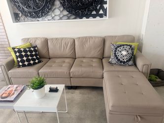 New faux leather couch