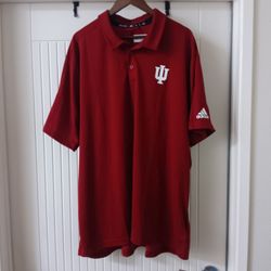 Indiana Hoosiers Adidas Red Men's 2019 Coaches Sideline Game Mode climalite Polo 3XL