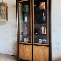  Mid-century modern walnut solid wood bar cabinet