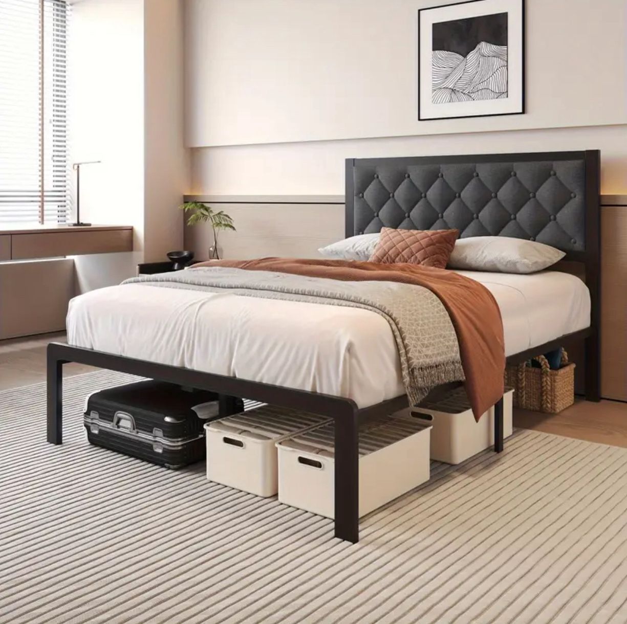 New Full Size Bed Frame With Headboard