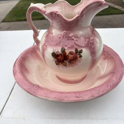 vintage pitcher and  basin 