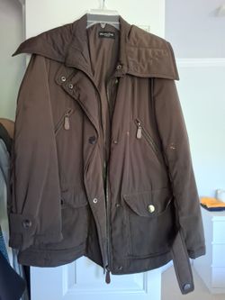 Massimo Dutti Women's Brown Puffer Jacket