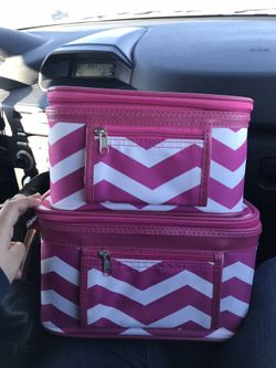 Pink zebra print bags