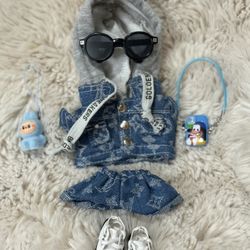 LV Labubu Outfit And Accessories - 6 Pcs Lulu Set 