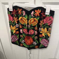 Mexican Embroidered Corset Top