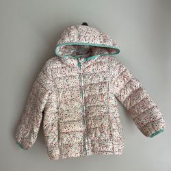Baby Gap Girls Size 4T Rainbow Polka Dot Puffer Jacket Hooded Warm 