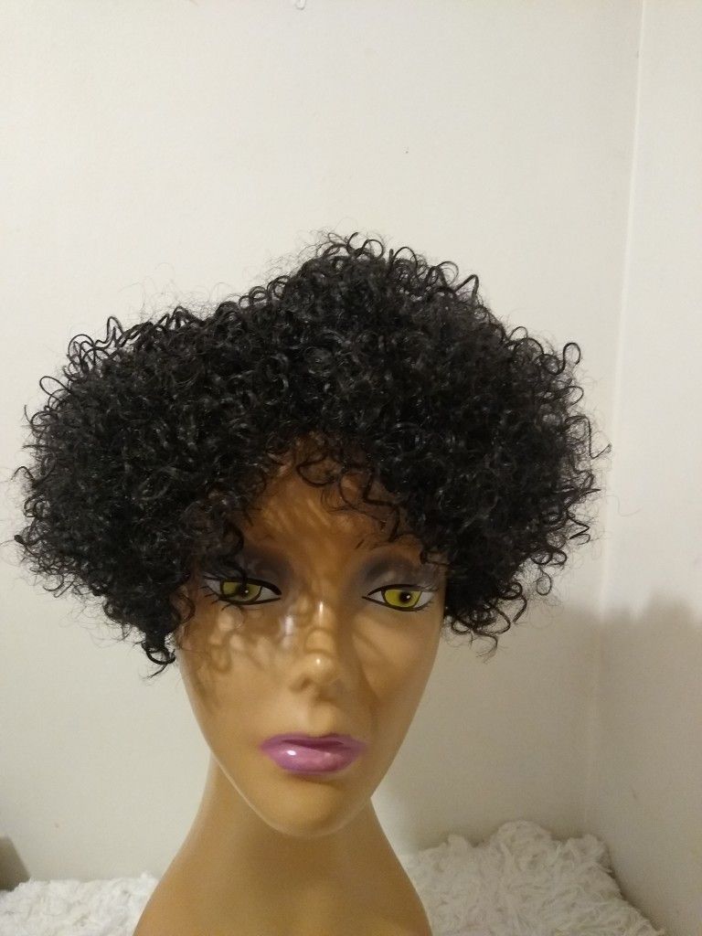 Human Hair Blend Wig