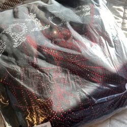 Medium Spyder Hoodie Red Rhinestone