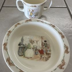 Bunnykins Plate, Bowl And Mug
