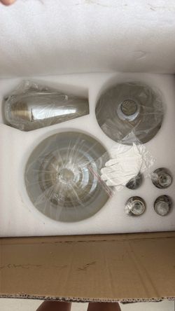 3-Light Amber Glass Pendant Lights