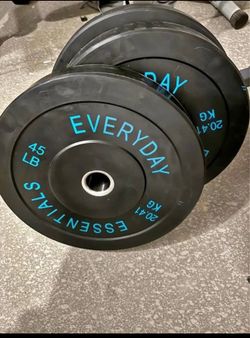 BalanceFrom Olympic Bumper Plate Weight Plate, 45 Ibs pair
