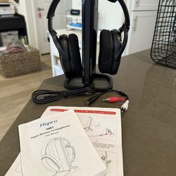 Wireless TV Headphones, Over Ear Headsets with 2.4GHz RF Transmitter Charging Dock