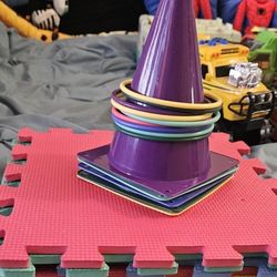 Foam Floor Tile & Cone and Rings Game For Kids