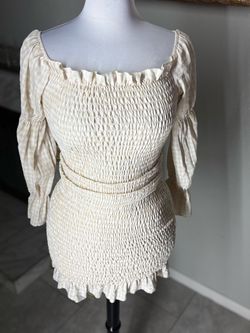 Creme Ribbed Dress