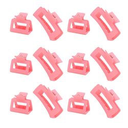 Pack Pink Square Claw Clips, Big and Small Neutral Rectangle Hair Claw Clips, Non-slip Matte Large Hair Clips for Women,Strong Hold jaw clip for Thick