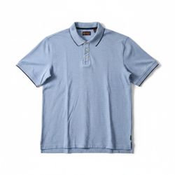 IZOD Men's Polo XL Light Blue Tipped Collar Classic Fit Short Sleeve Shirt