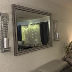 Wall mirror - 2 Candle Holders $50