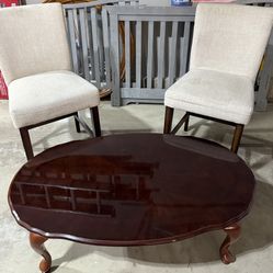 Coffee Table And  High Chairs 