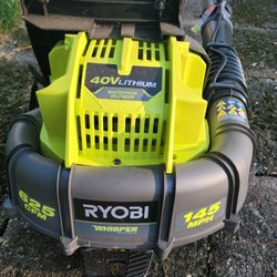 Ryobi RY40440 40 Volt 145 MPH 625 CFM Cordless Brushless Variable Speed Backpack Leaf Blower with Lithium-Ion Battery and Charge Kit
 Brand New