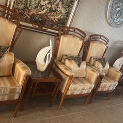 Italian Chairs with 2 side tables 