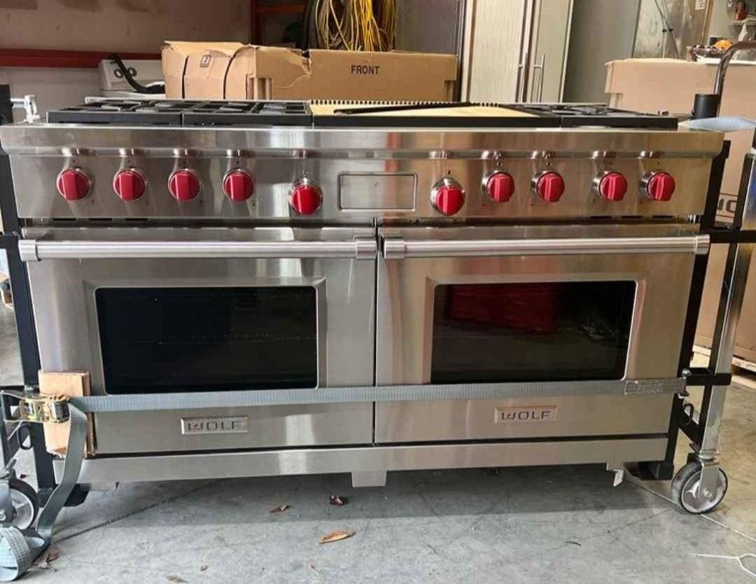 Wolf 60" Stainless Steel Convection Dual Fuel Gas Stove