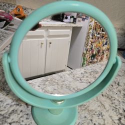 **Pre-owned Danielle, Tabletop Mount 10X Soft Touch Round Vanity Mirror, Color: Seafoam Green 